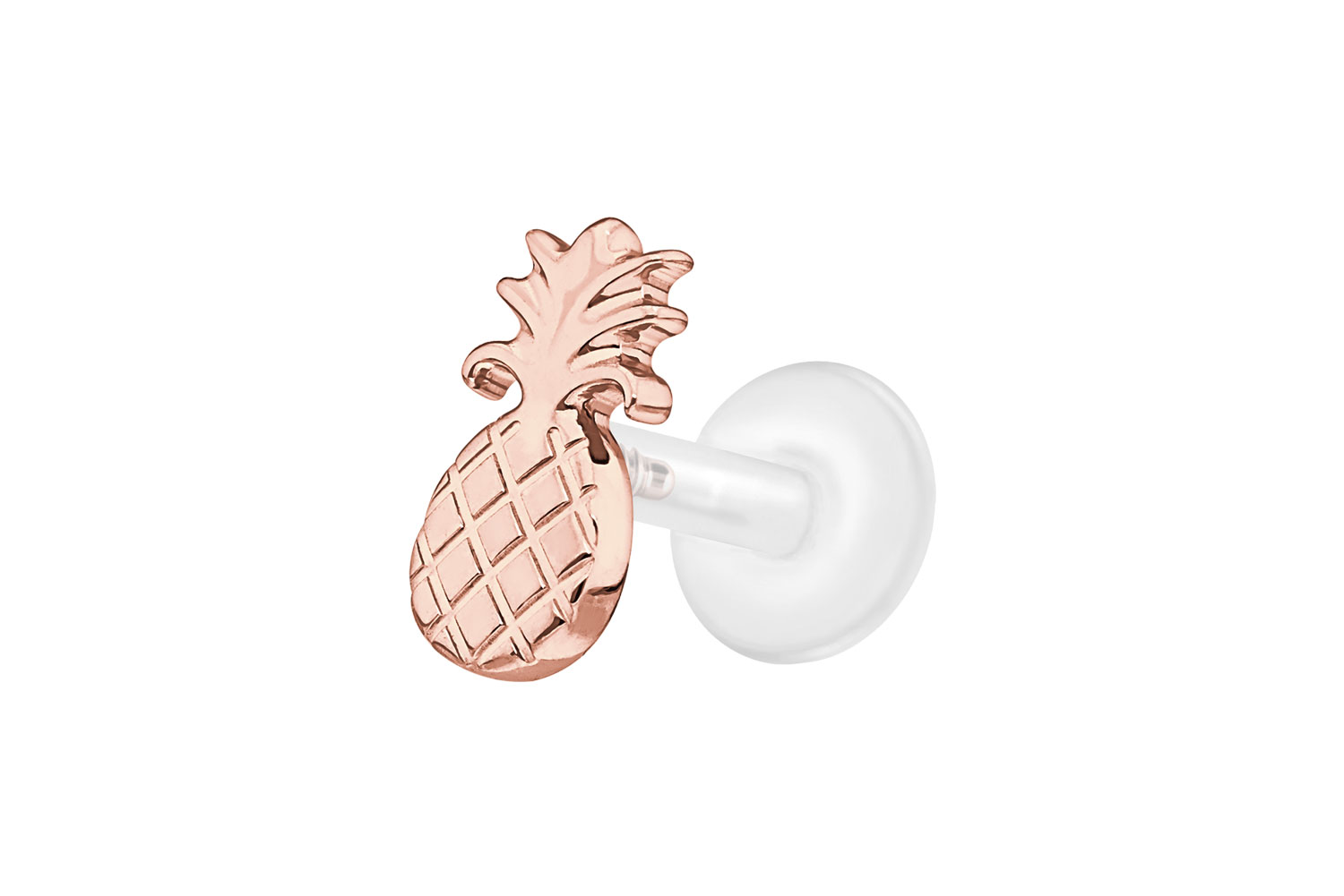 PTFE Labret Piercing mit Innengewinde + Titan-Aufsatz ANANAS